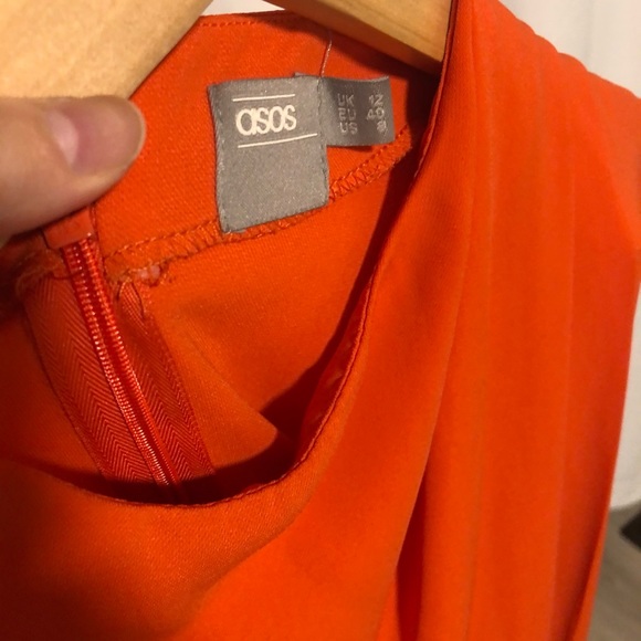 ASOS | Bright Orange Drape Mini Dress - Picture 5 of 7